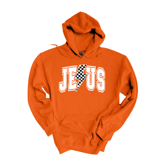 Jesus Plush Kids Hoodie - Blaze Orange