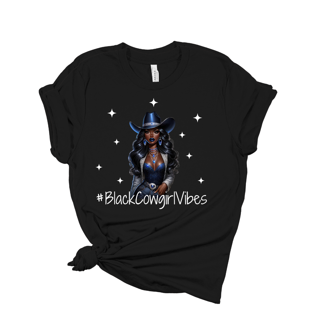 Black Cowgirl Vibes Tee & Hoodie – Bold Faith Meets Western Fierce