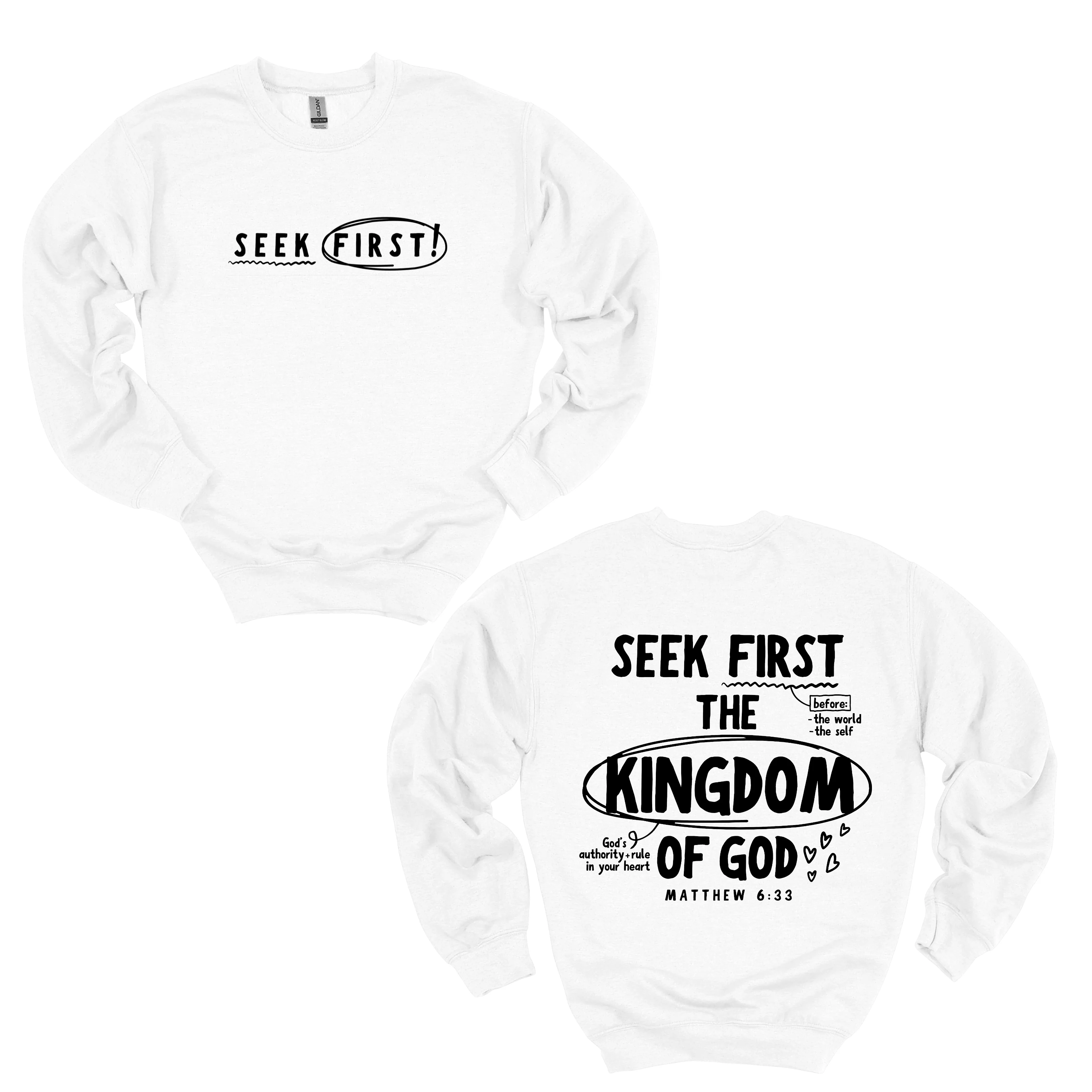 Seek First Crewneck – Kingdom-Focused, Streetwear-Inspired