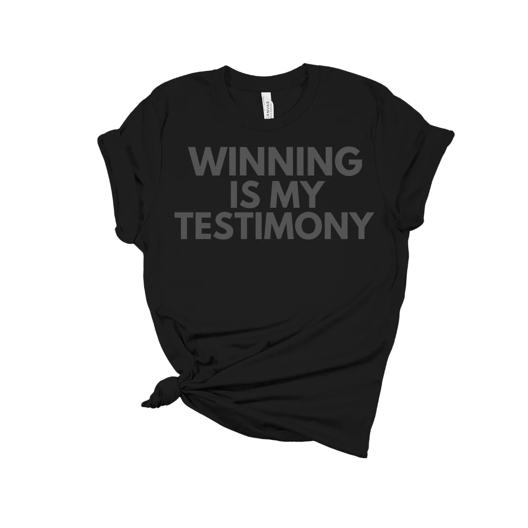 Winning Is My Testimony Puff Tee – Christian Faith & Resilience Shirt